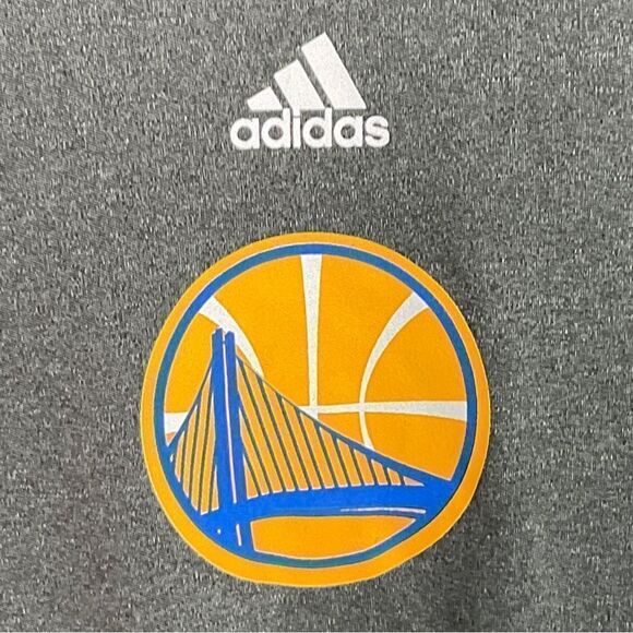 Adidas Heathered Gray Golden State Warriors Long Sleeve Top Small - Picture 2 of 7